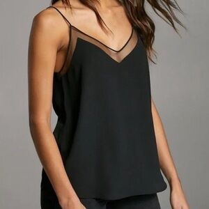 Aritzia Black Tank Top with Mesh Detail